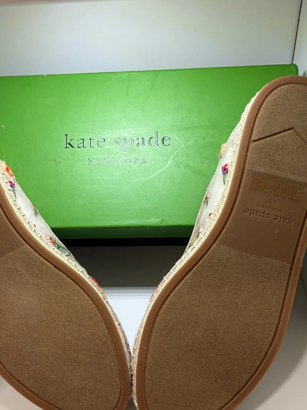 kate spade Whimsical Garde Espadrille Flats with Multicolor Floral Embroidery